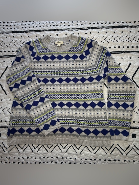 Style & Co. Sweaters - Style & Co. Gray and Navy Fair Isle Sweater